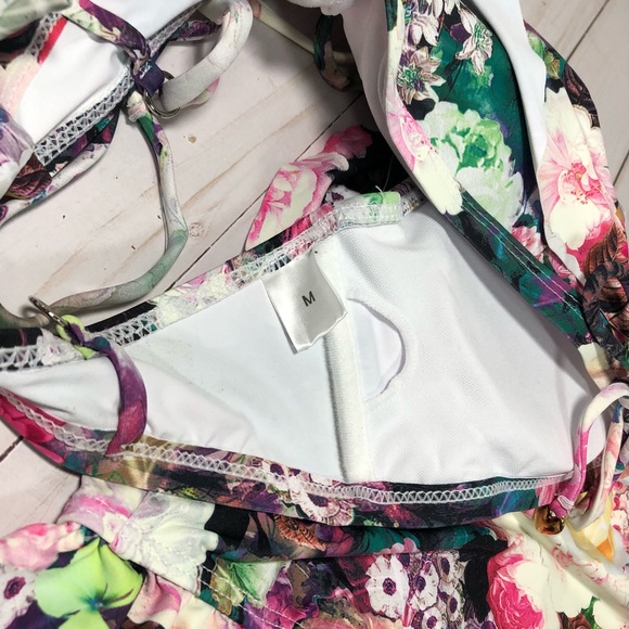 Colorful, Floral High-Waisted 2 Piece Swimsuit - Size Medium - Picture 11 of 13